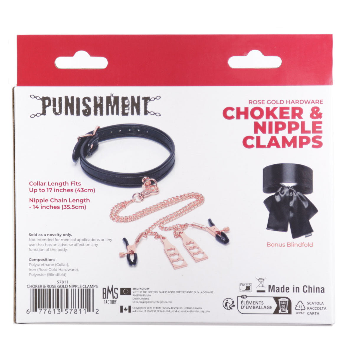 Punishment Rose Gold Choker & Nipple Clamps