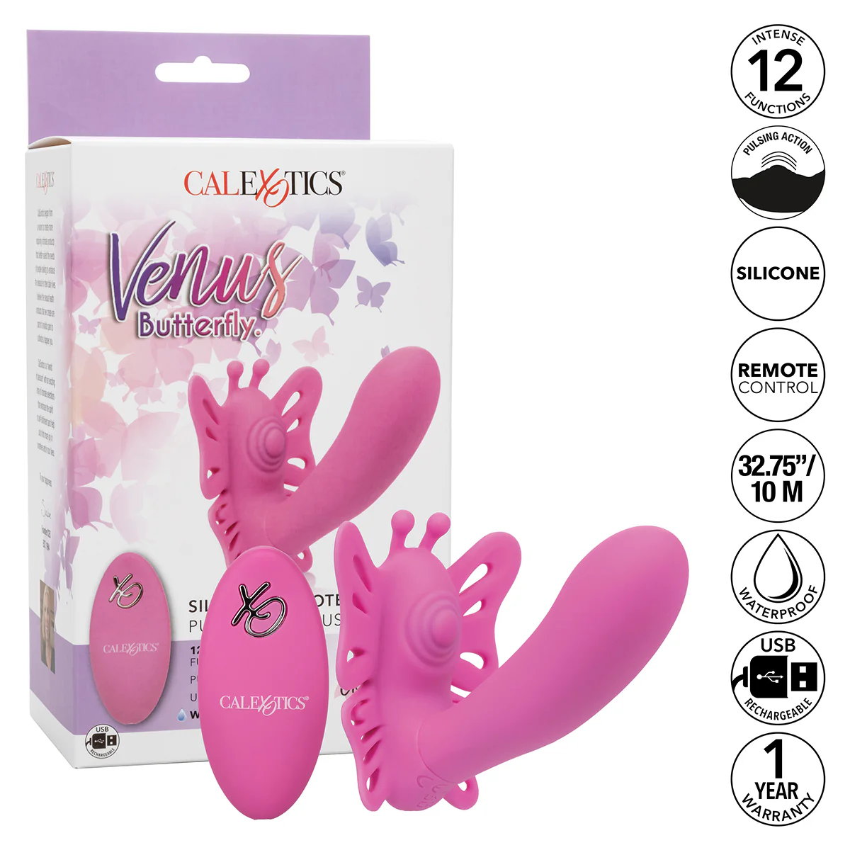 Calexotics - Venus Butterfly Silicone Remote Pulsating G
