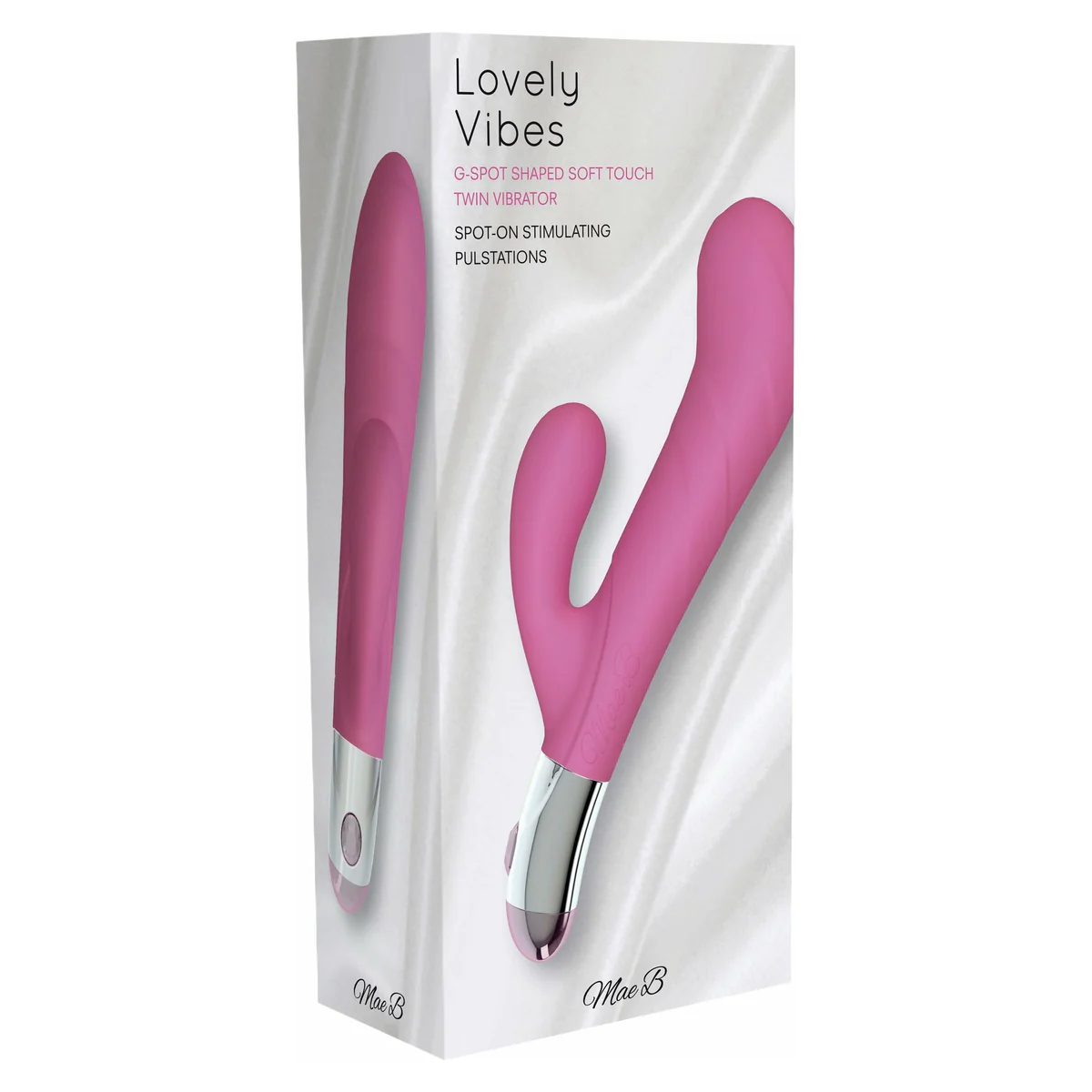 Mae B Lovely Vibes - G-Spot Shaped Soft Touch Twin Vibrator - Pink