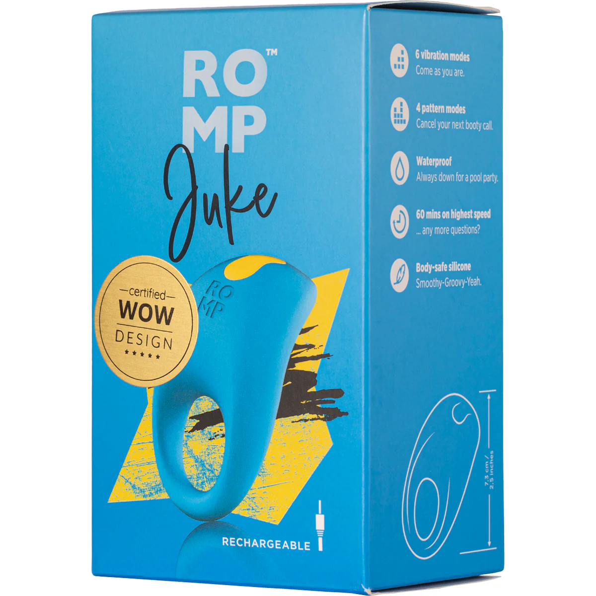 ROMP Juke – Vibrating Cock Ring – Blue