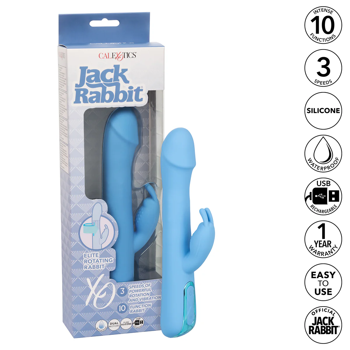 CaleXOtics Jack Rabbit Elite Suction Rabbit – Blue