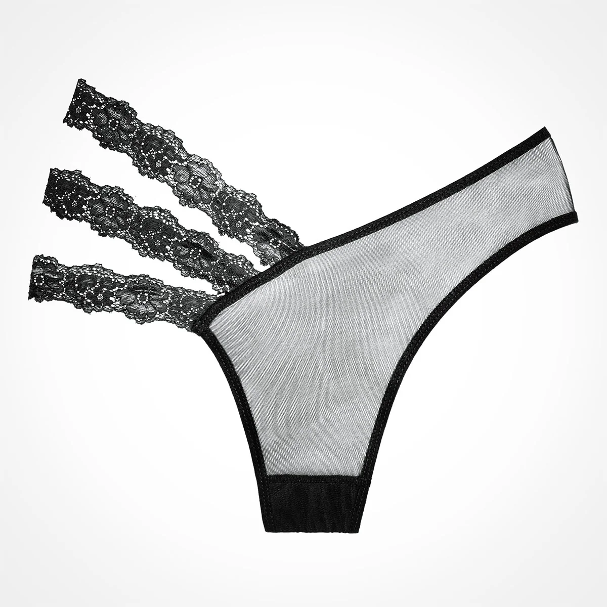 Allure Wild Orchid Sheer Panty – One Size Fits Most - Black