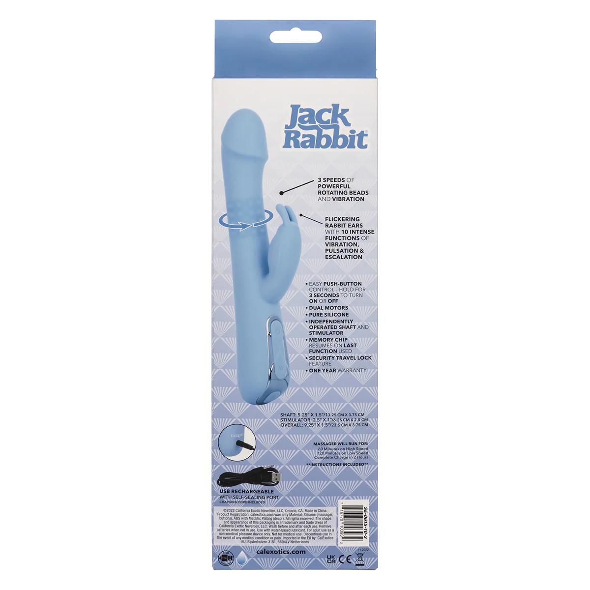 CaleXOtics Jack Rabbit Elite Suction Rabbit – Blue